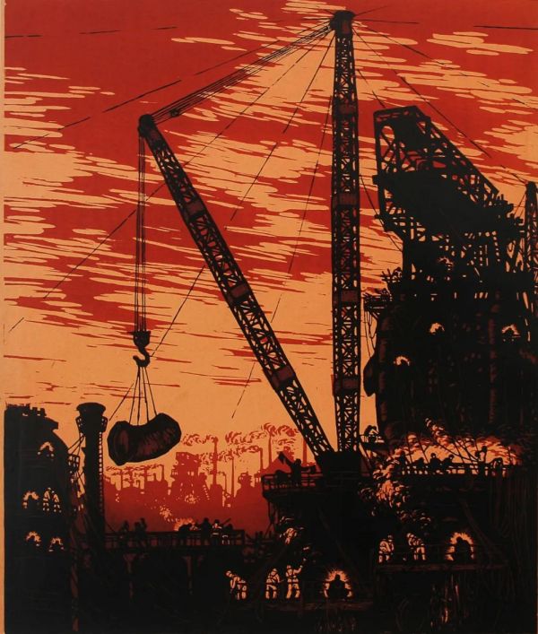 这个工业版画展展示了一个日新月异快速发展的武汉