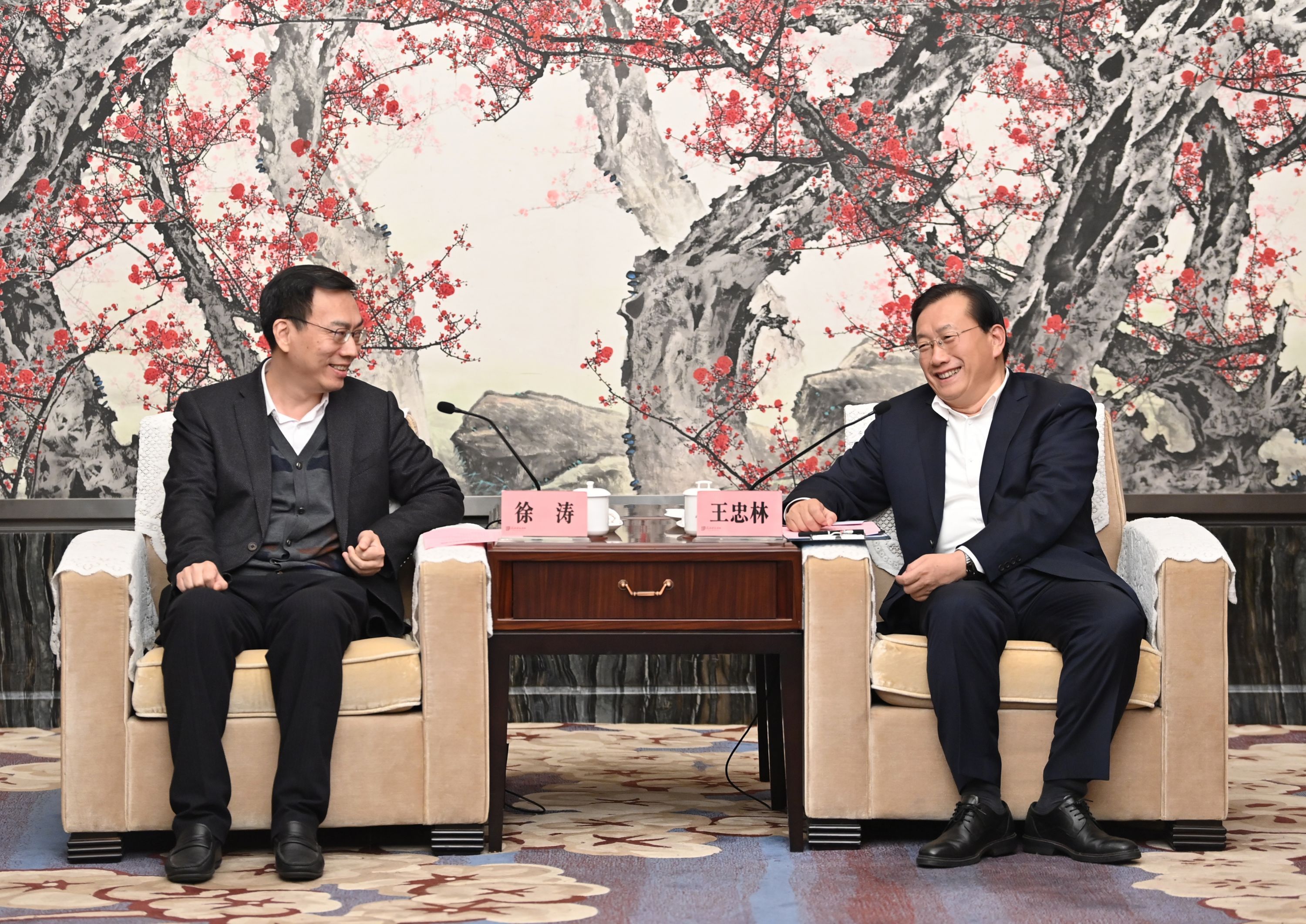 王忠林程用文与中科院院士徐涛一行座谈