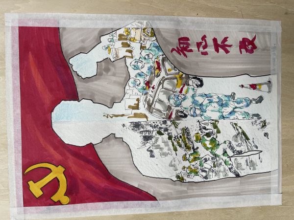 红色经典百年武汉绘画图片